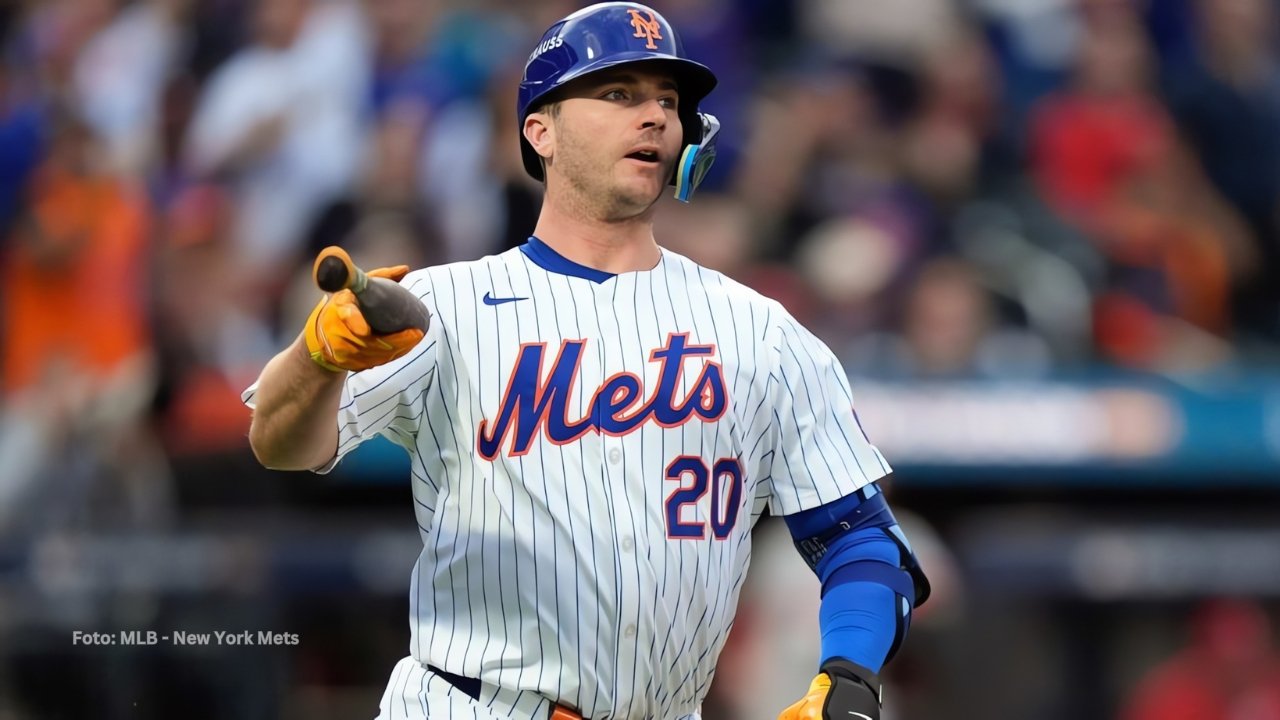 Pete Alonso firma con New York Mets por 54 millones Pete Alonso con New York Mets