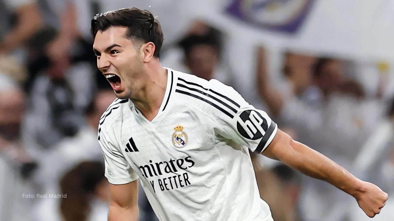 Real Madrid gana al Atlético en ida de 8vos en Champions League Brahim Diaz celebrando su gol ante Atletico de Madrid
