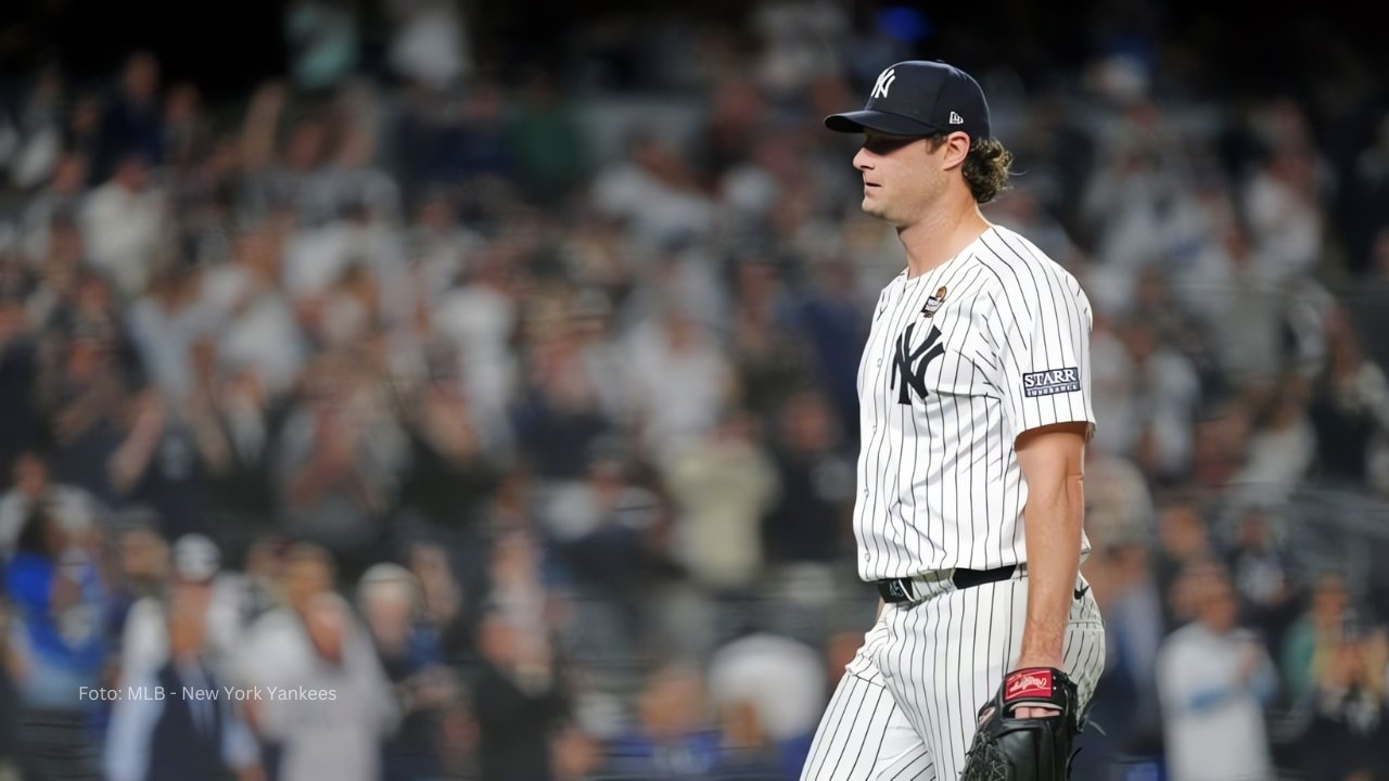 Gerrit Cole se pierde 2025 con Yankees por Tommy John Gerrit Cole saliendo de un juego de New York Yankees