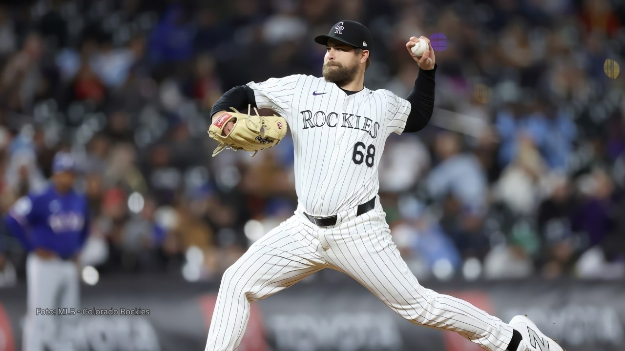 Jalen Beeks lanzando con Colorado Rockies