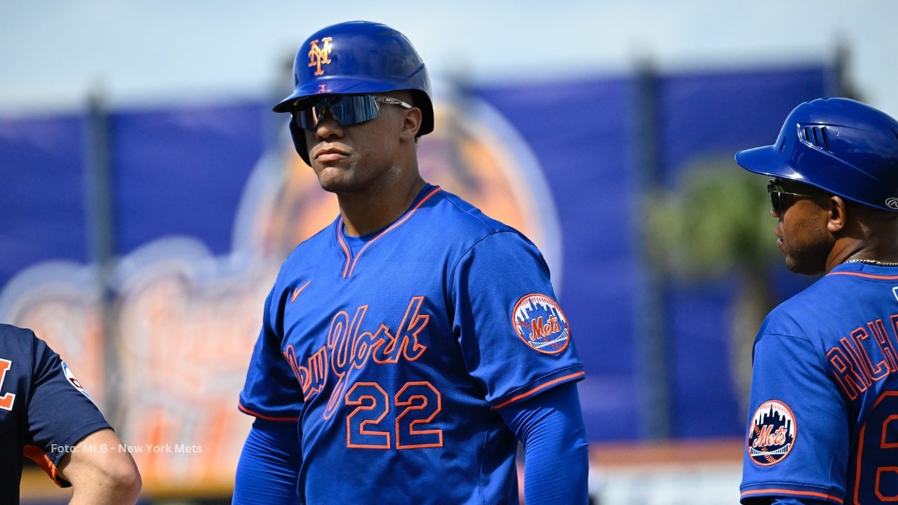 Juan Soto en un juego de Spring Training con New York Mets