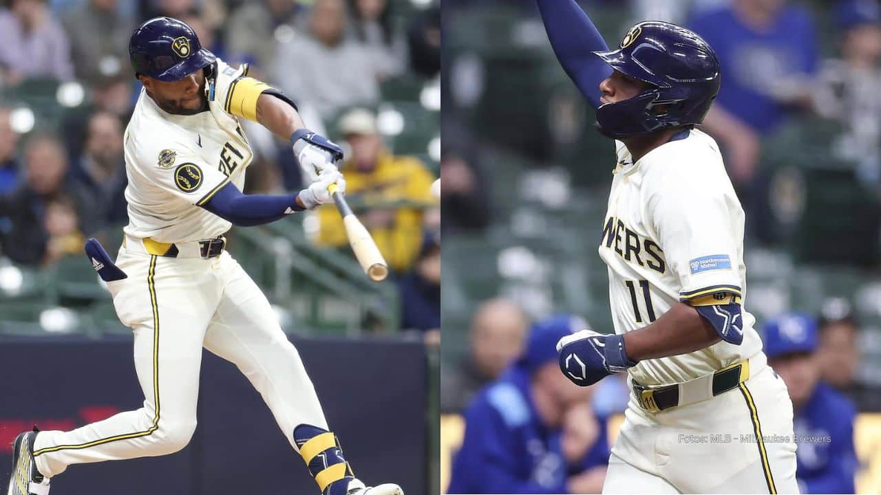 Jackson Chourio con uniforme de Milwaukee Brewers