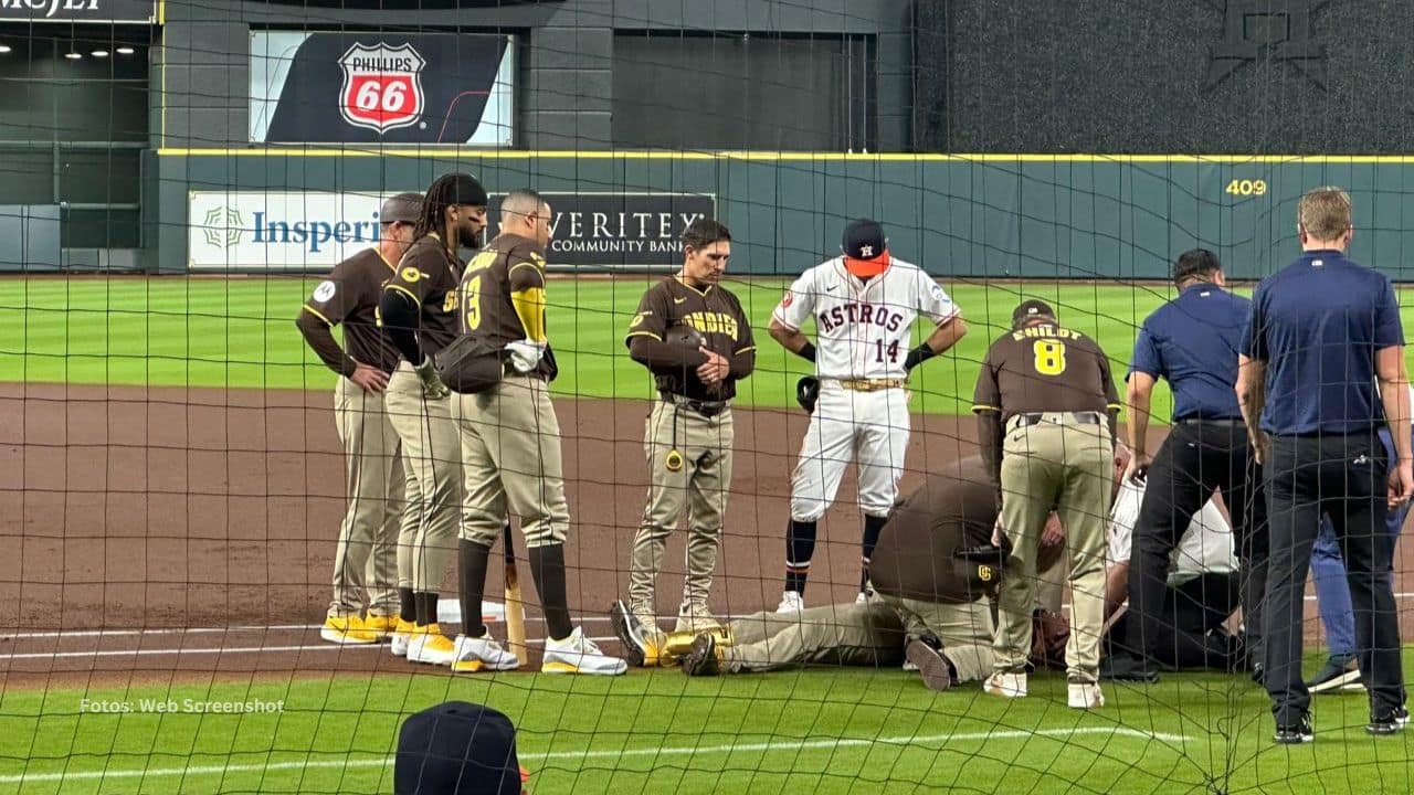 Minutos de angustia se vivieron mientras Luis Arráez estuvo tendido en el suelo de Houston.