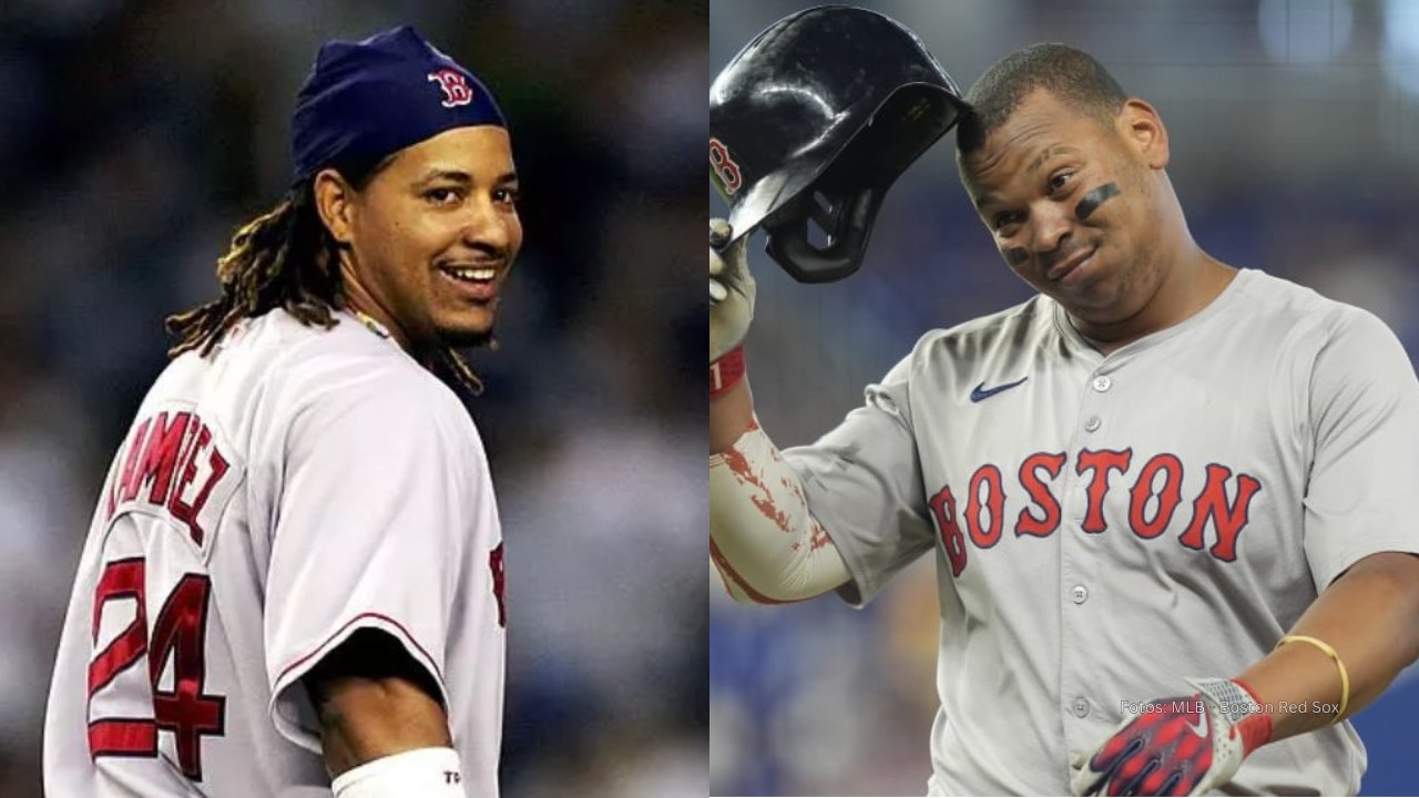 Manny Ramirez y Rafael Devers con Boston Red Sox