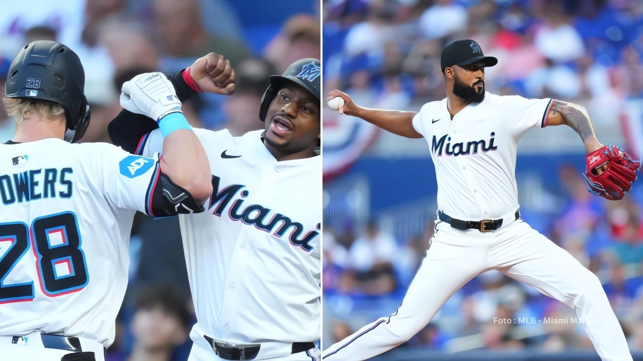 Kyle Stowers Xavier Edwards y Sandy Alcántara con Miami Marlins