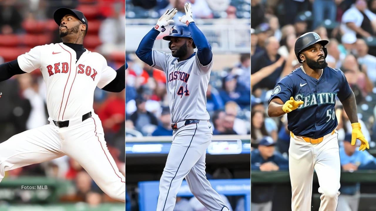 Aroldis Chapman, Yordan Alvarez y Randy Arozarena