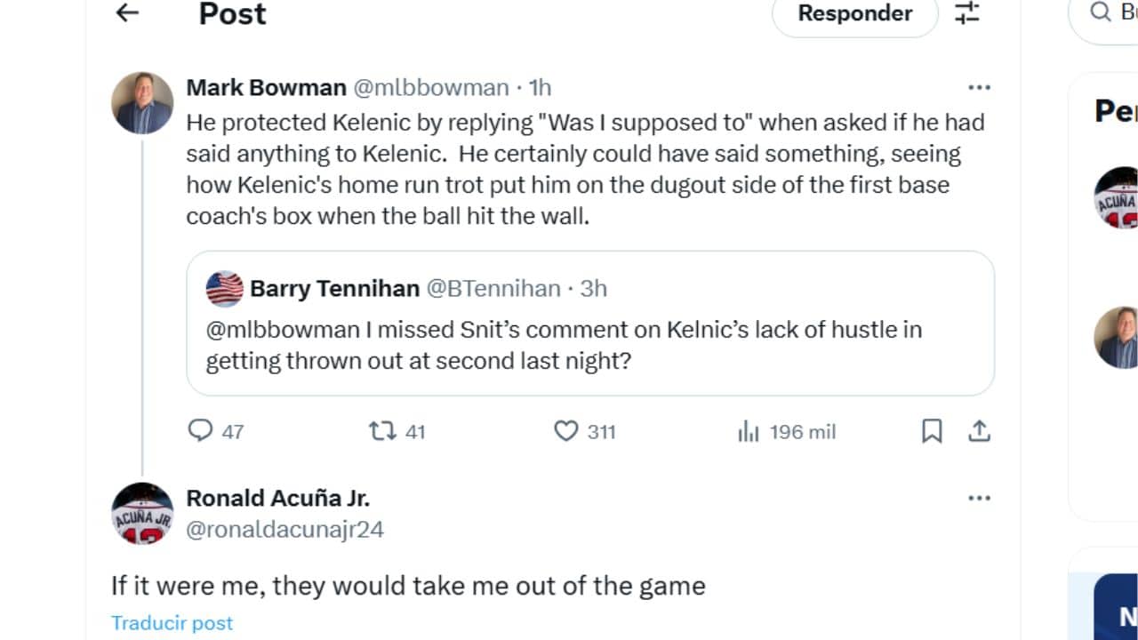 Ronald Acuña Jr enciende redes tras polémico batazo de Jarred Kelenic
