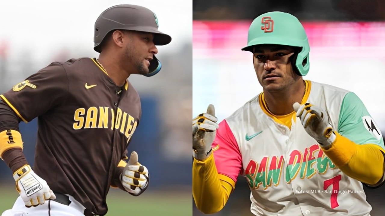 Yuli Gurriel y Jose Iglesias con el uniforme de San Diego Padres