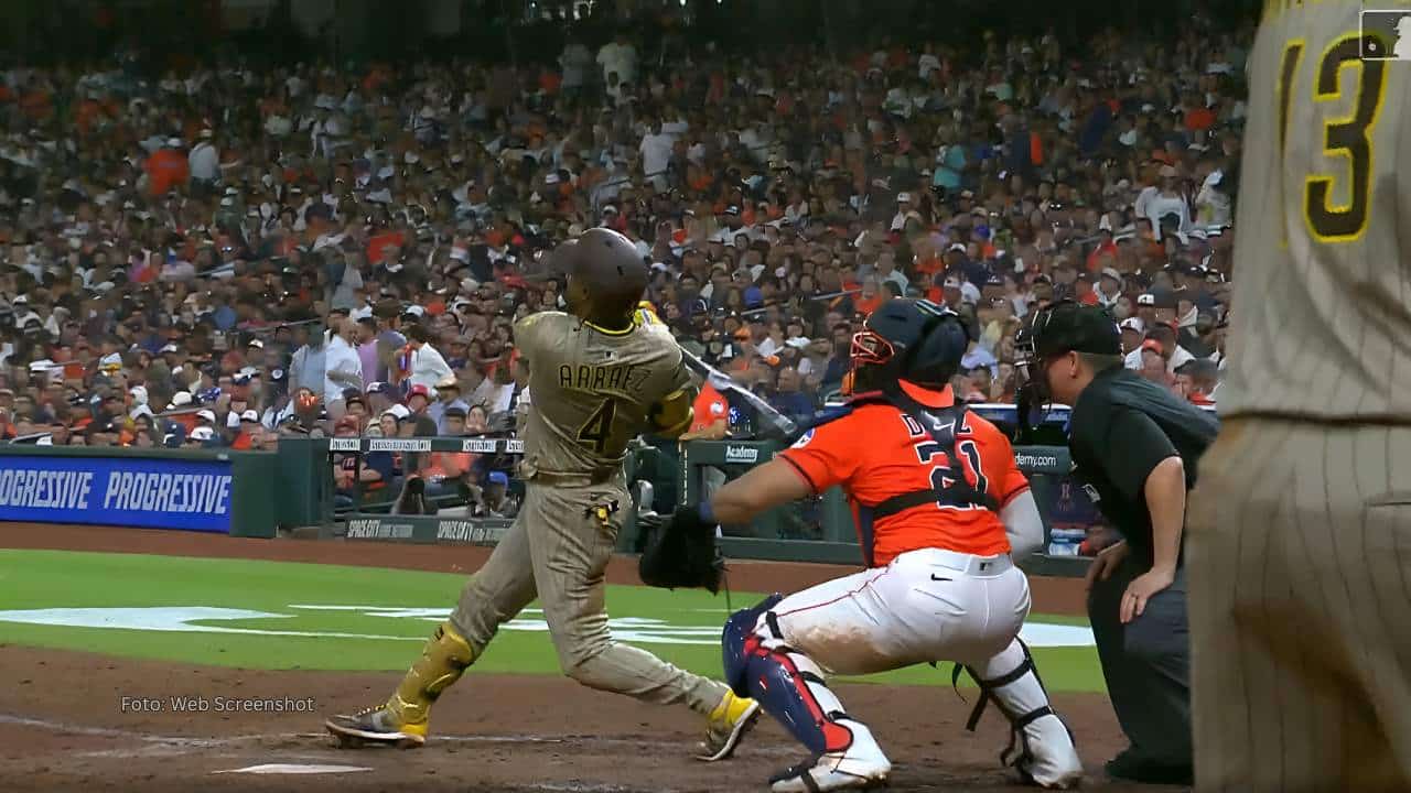 Luis Arráez le batea para .636 de promedio de por vida a Logan Webb.