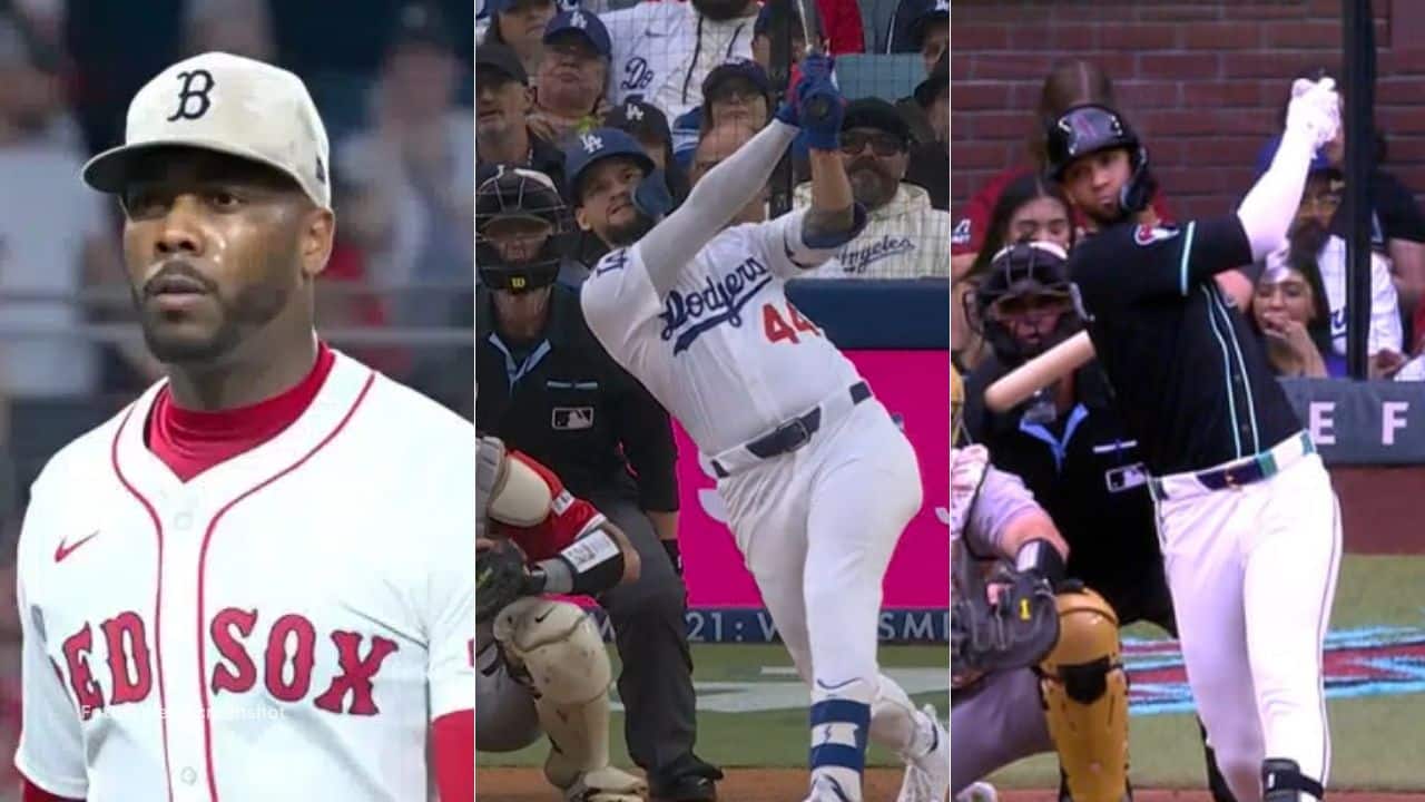 Aroldis Chapman ponchó a tres oponentes y salió airoso para acaparar los focos entre los peloteros cubanos en MLB.