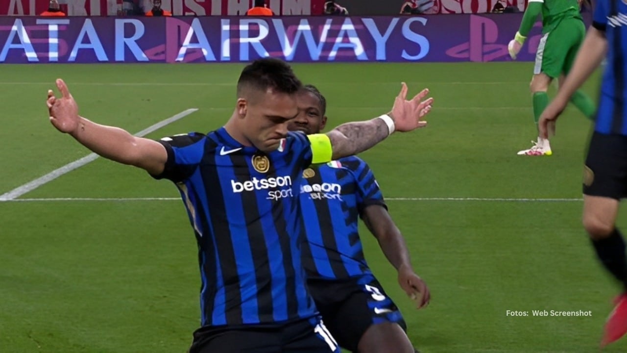 Lautaro Martinez celebra un gol con Inter de Milan en la Champions