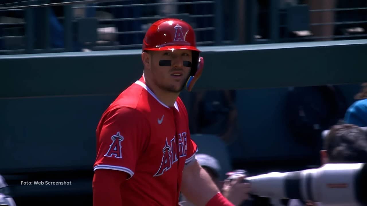 Mike Trout en un compromiso con Los Angeles Angels