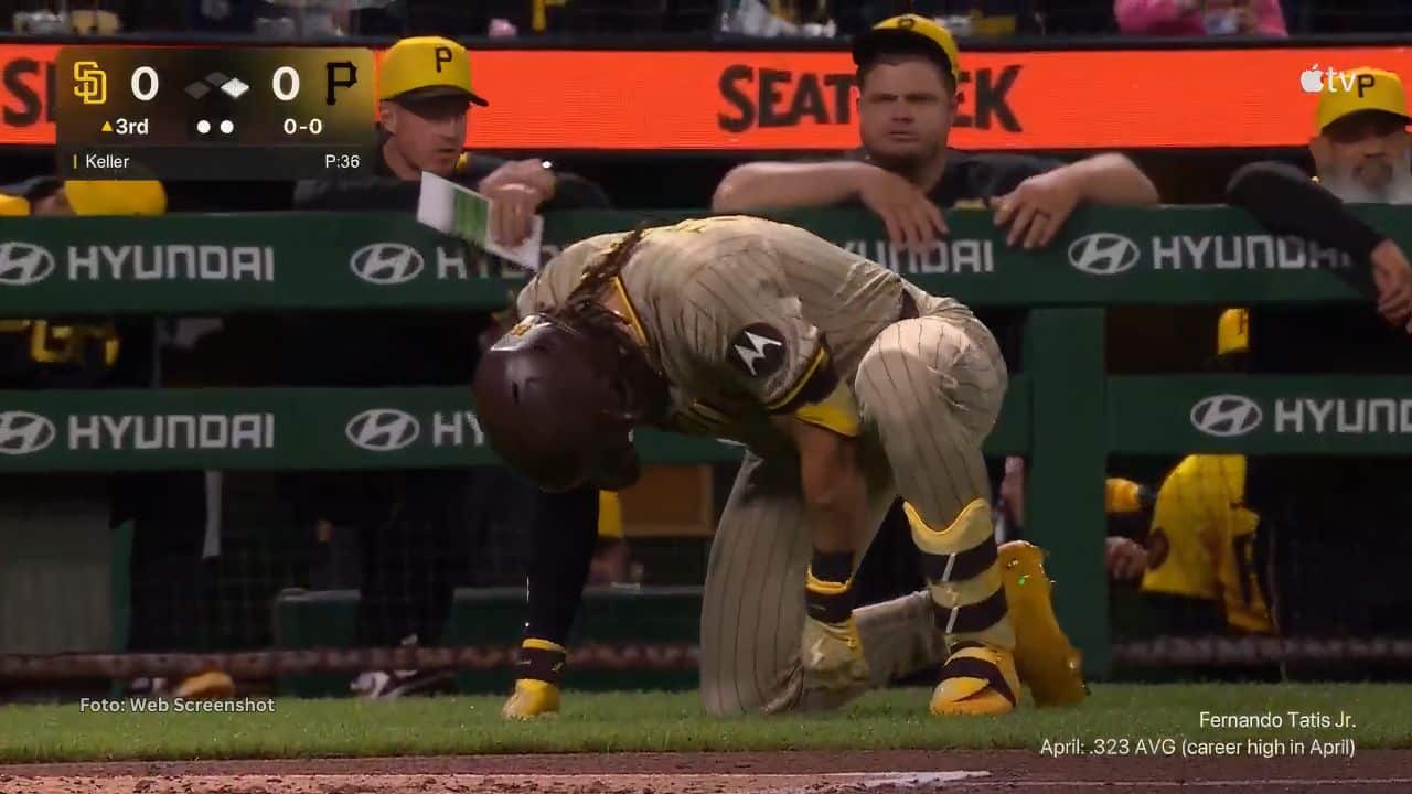 Pelotazo a Fernando Tatis Jr, San Diego Padres