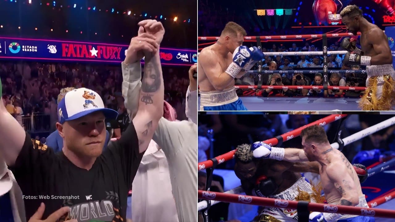 Saul Canelo Alvarez y William Scull en una pelea de boxeo